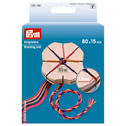 Telaio a stella Prym in legno per intrecciare cordoncini e braccialetti 225136