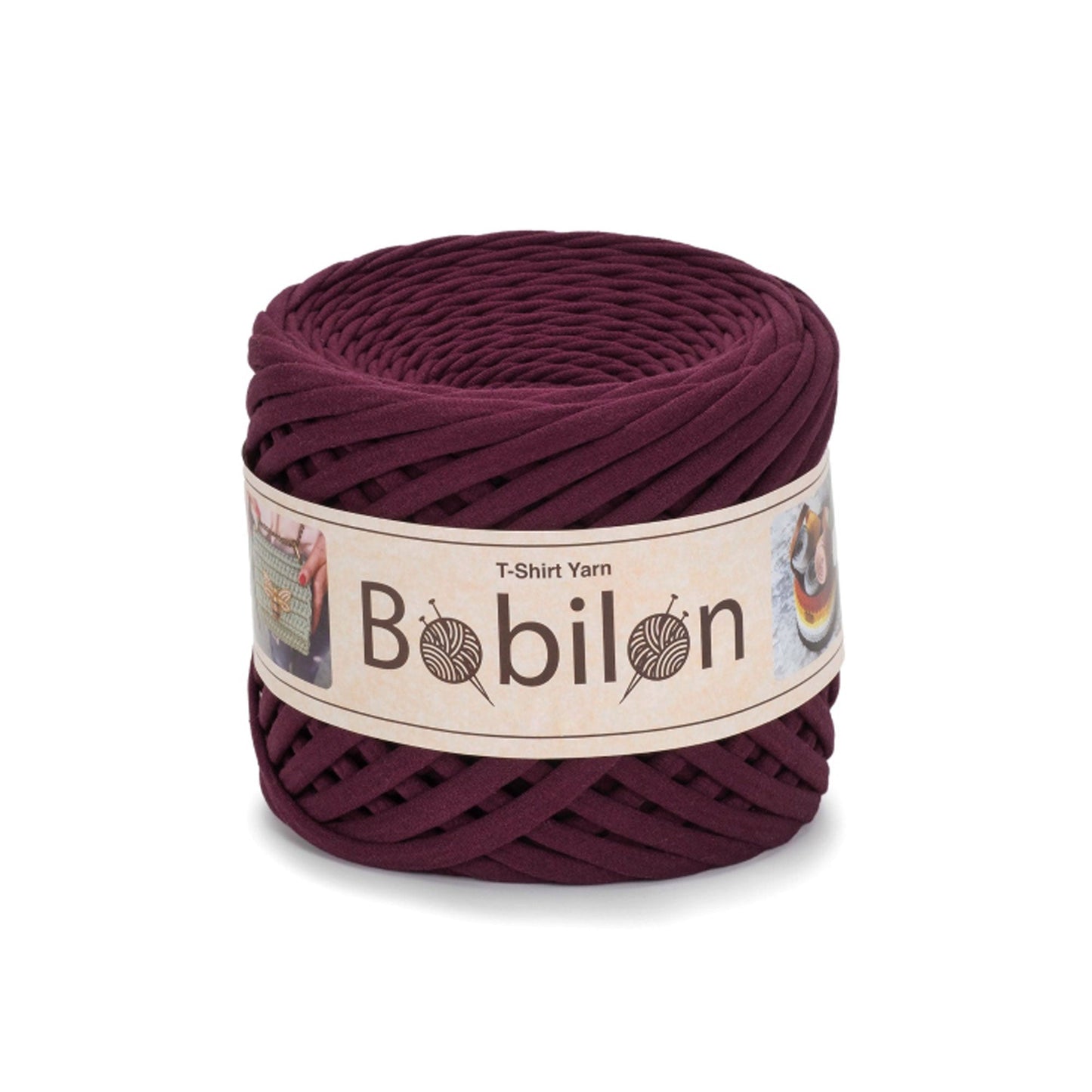 Fettuccia Bobilon Medium 7-9 mm filato T-shirt per borse e cestini – colore marsala