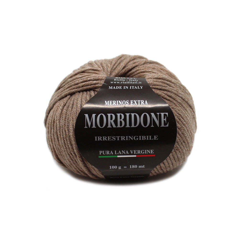 filato morbidone lana merino extrafine colore noce mel