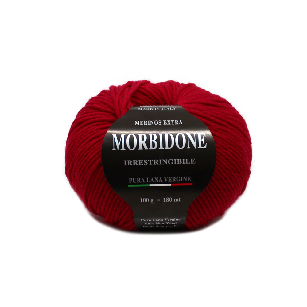 filato morbidone lana merino extrafine colore rosso