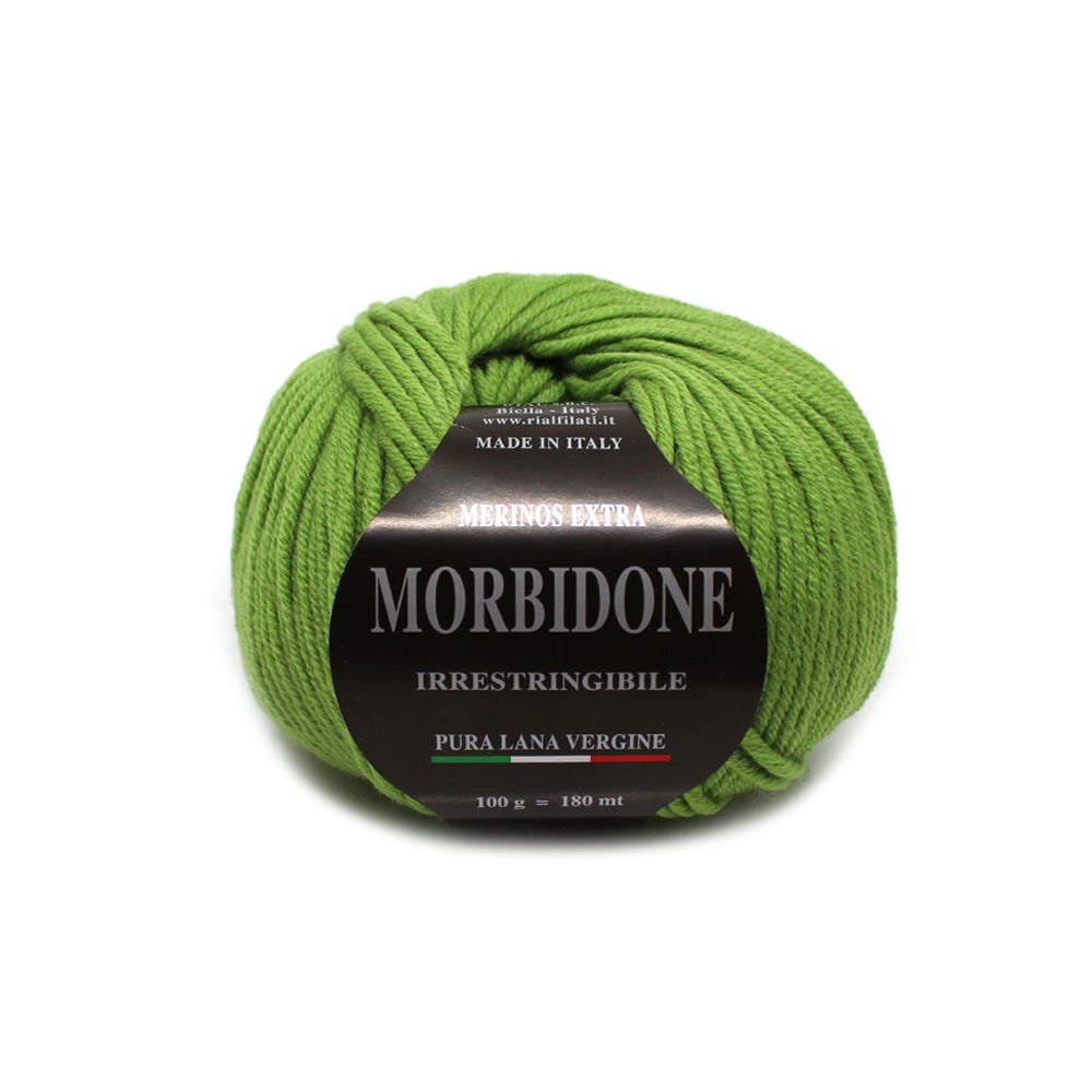 filato morbidone lana merino extrafine colore verde prato