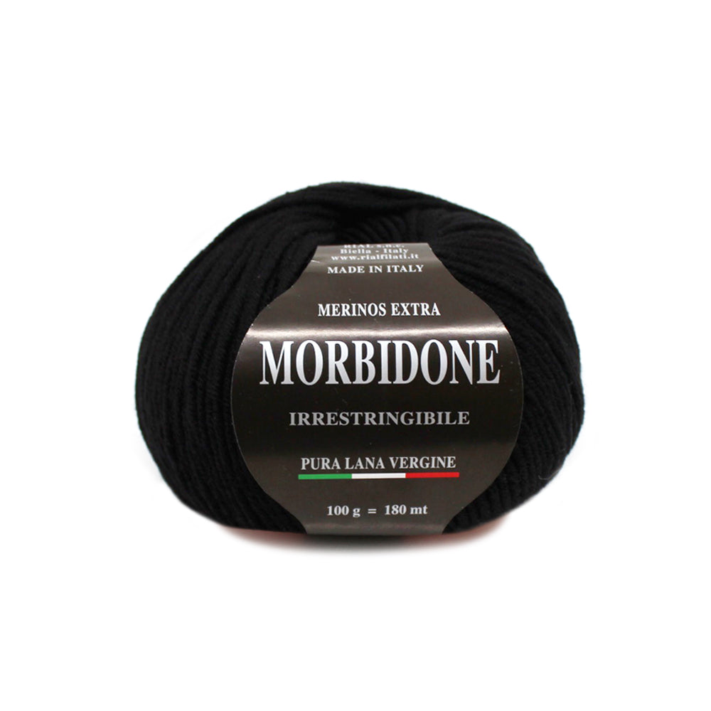filato morbidone lana merino extrafine colore nero