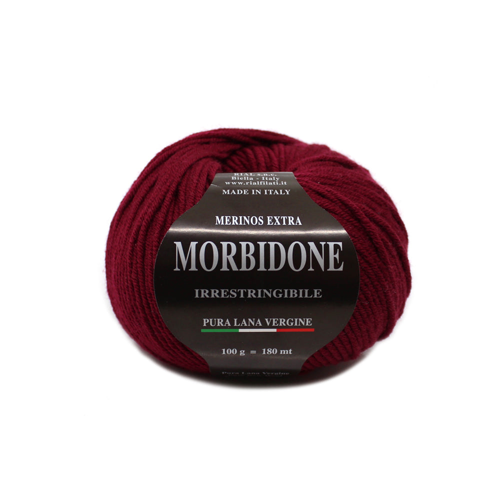 filato morbidone lana merino extrafine colore bordeaux