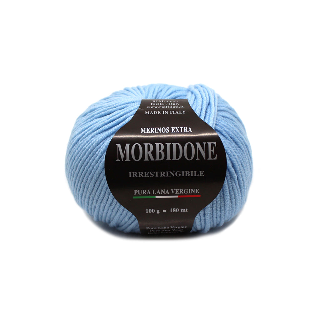 filato morbidone lana merino extrafine colore azzurro