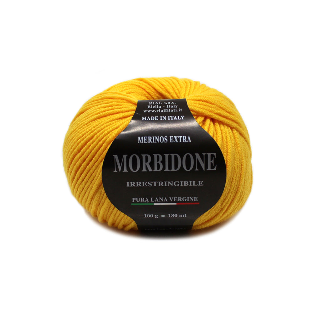 filato morbidone lana merino extrafine colore giallo