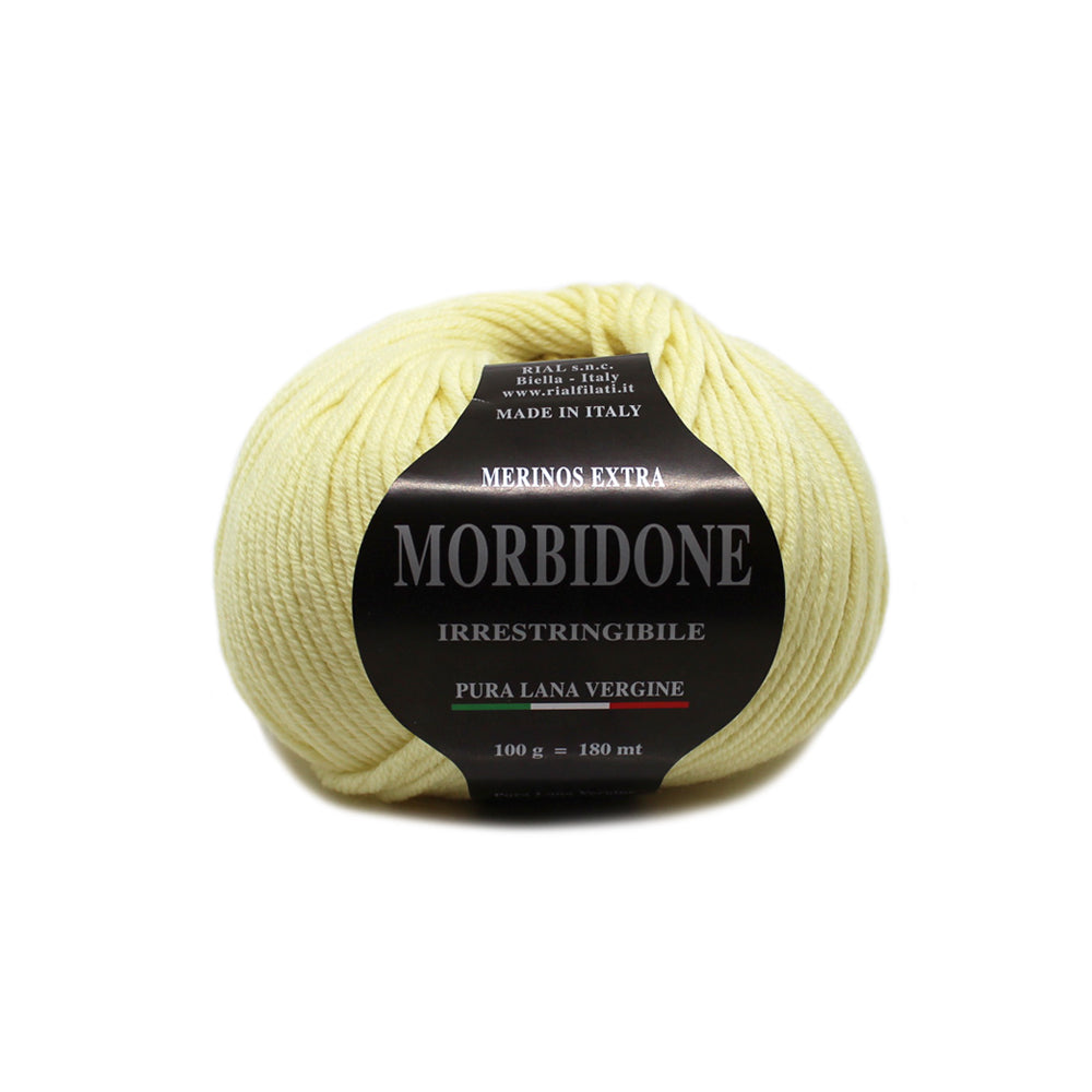 filato morbidone lana merino extrafine colore giallino