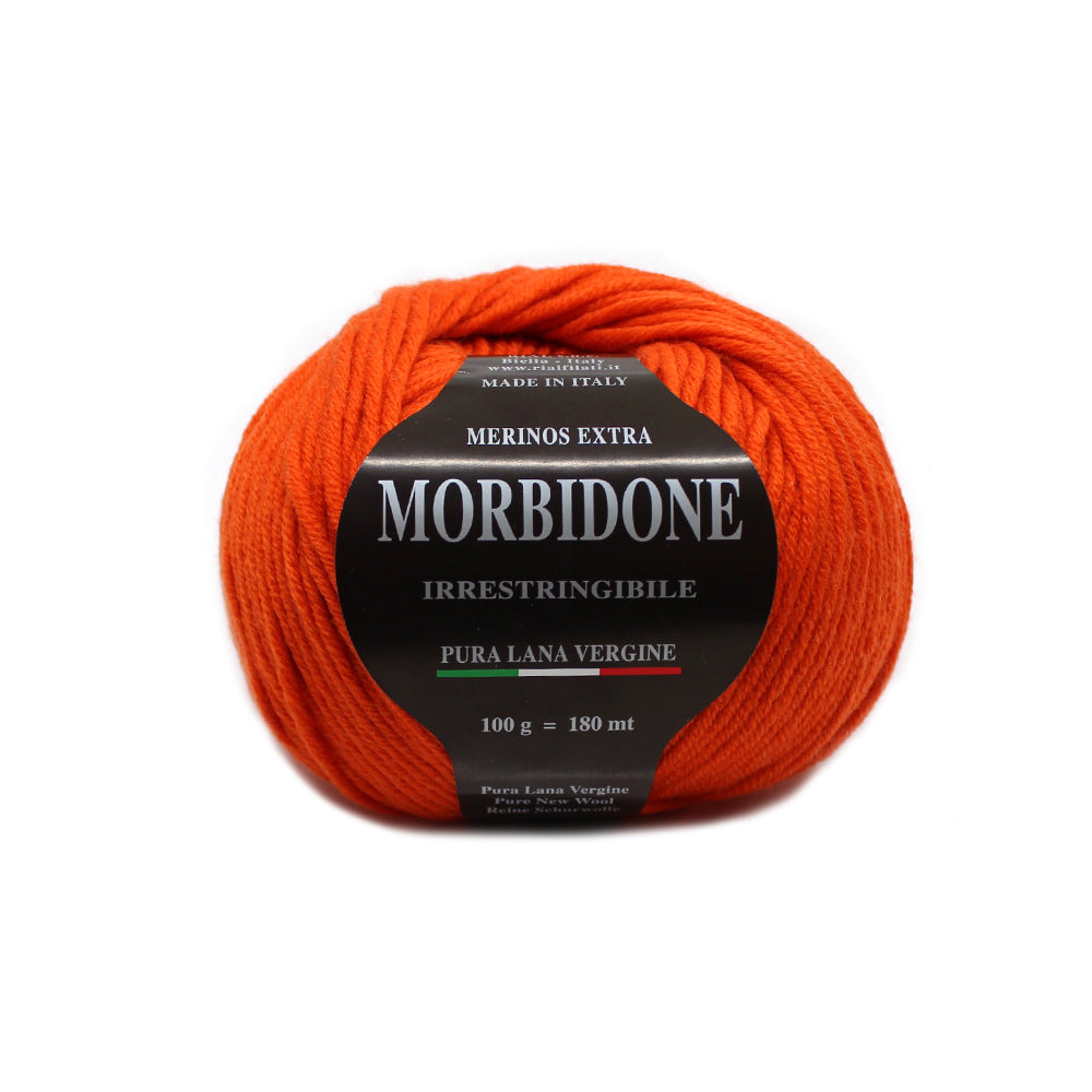 filato morbidone lana merino extrafine colore arancione