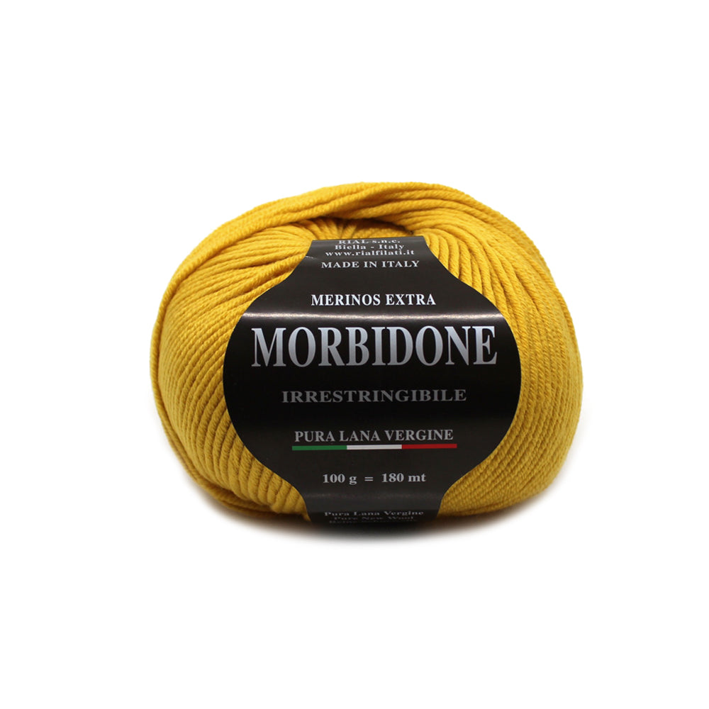 filato morbidone lana merino extrafine colore senape