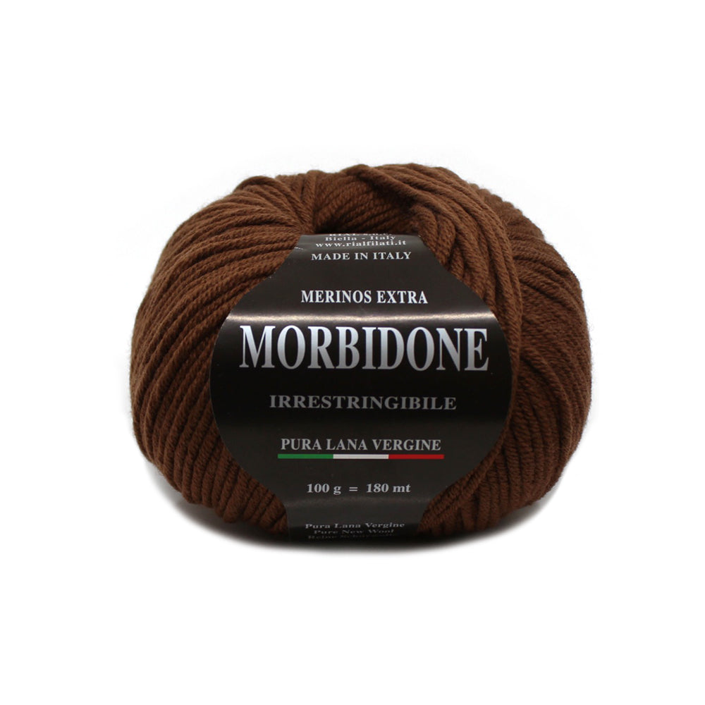 filato morbidone lana merino extrafine colore marrone chiaro