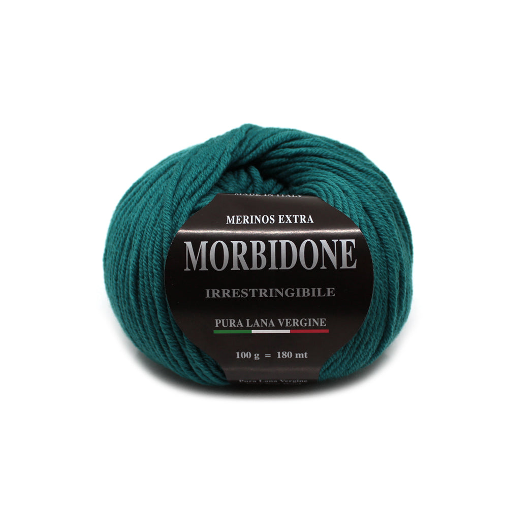 filato morbidone lana merino extrafine colore verde smeraldo
