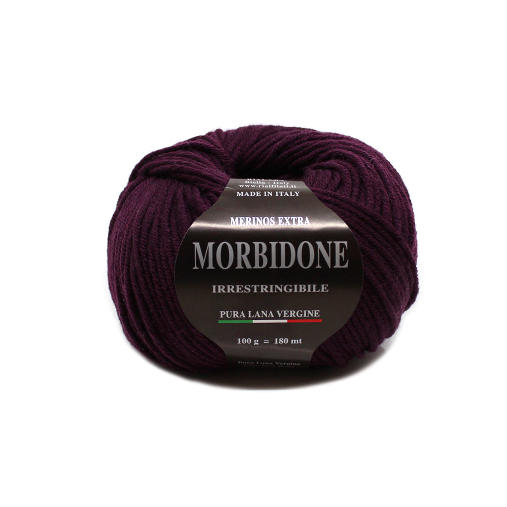 filato morbidone lana merino extrafine colore prugna