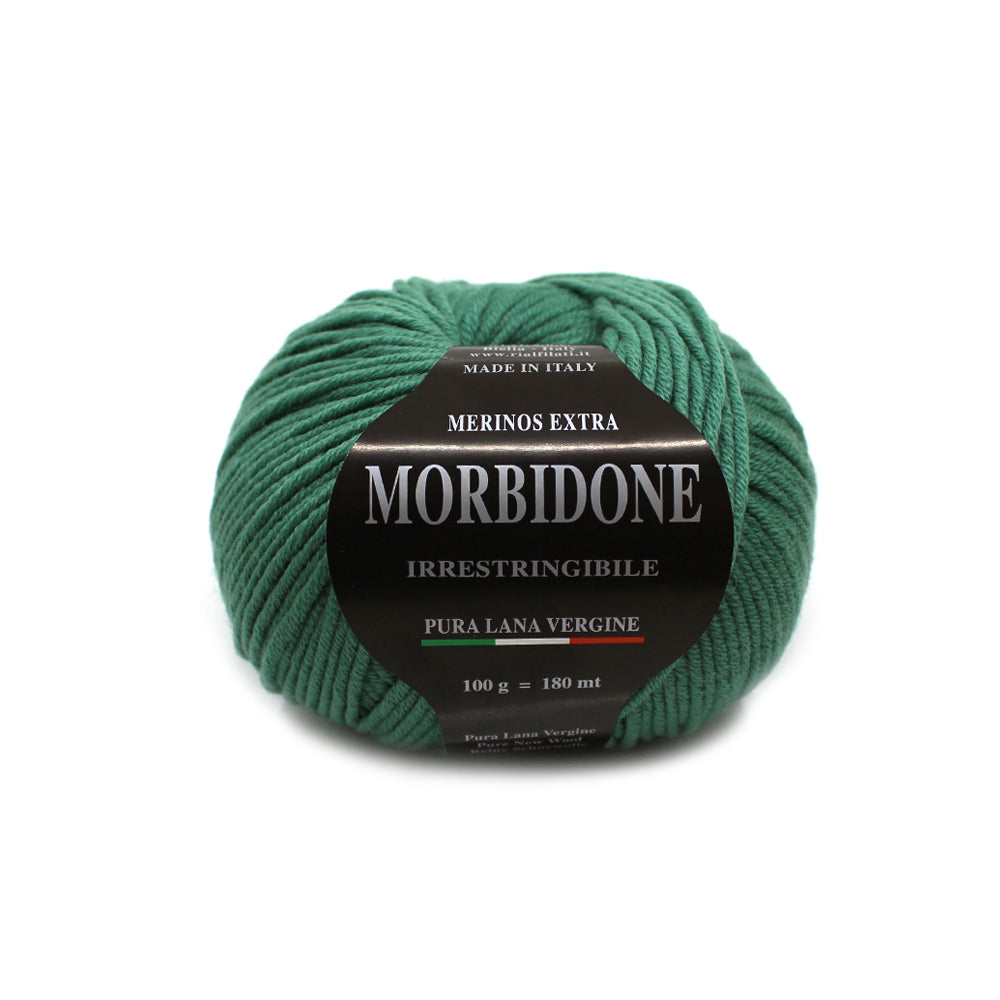 filato morbidone lana merino extrafine colore verde