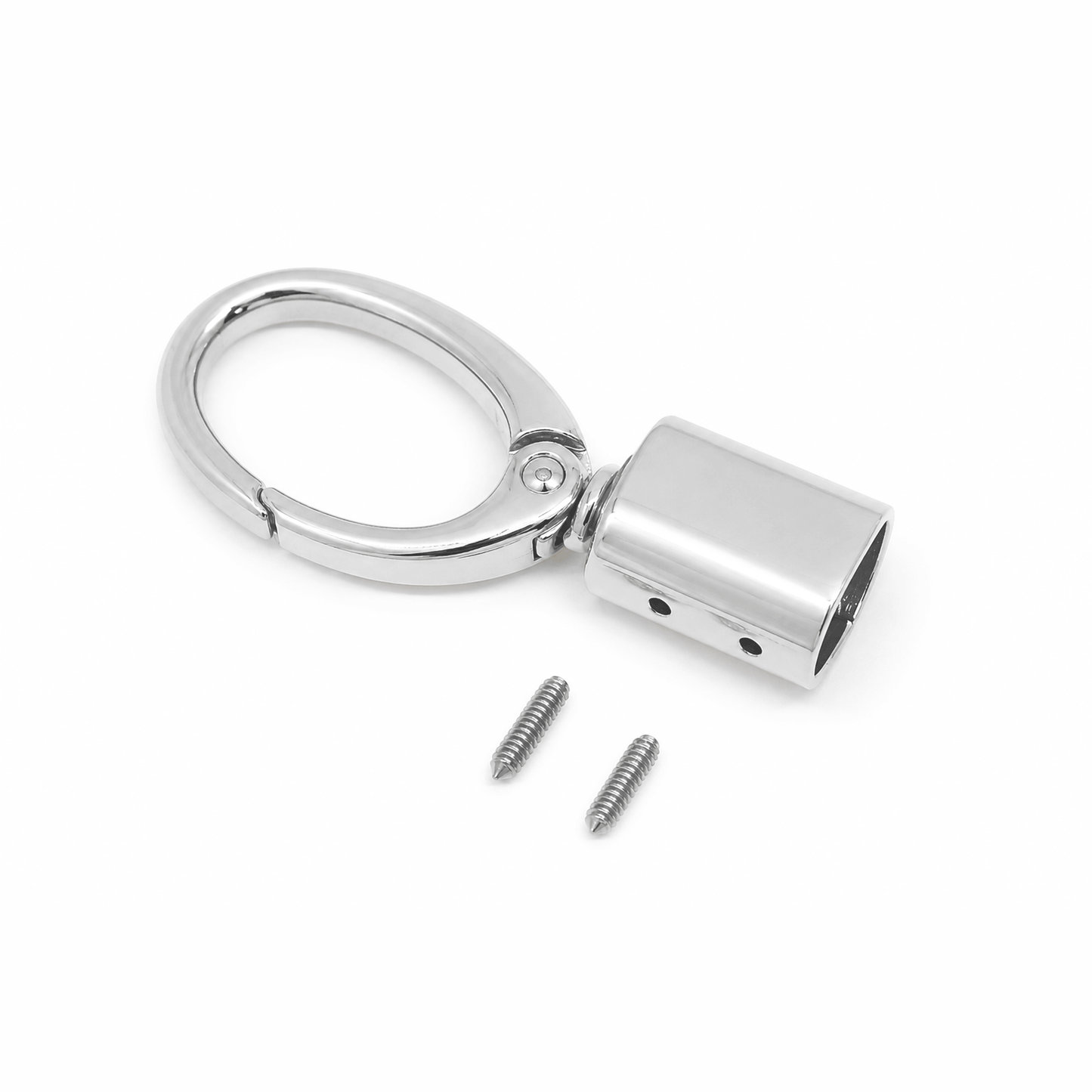 Moschettone ovale argento per borse handmade con fissaggio a vite