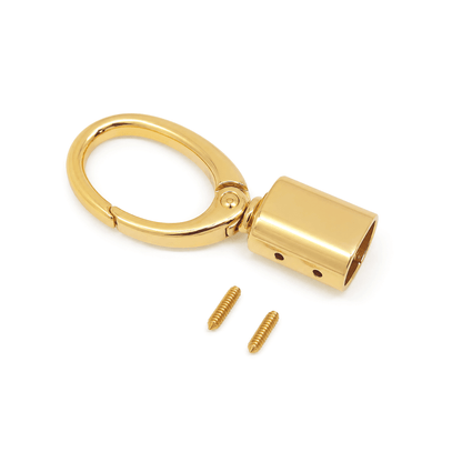 Moschettone ovale oro per borse handmade con fissaggio a vite