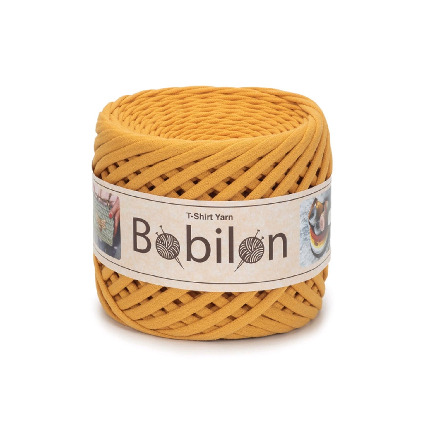 Fettuccia Bobilon Medium 7-9 mm filato T-shirt per borse e cestini – colore mustard