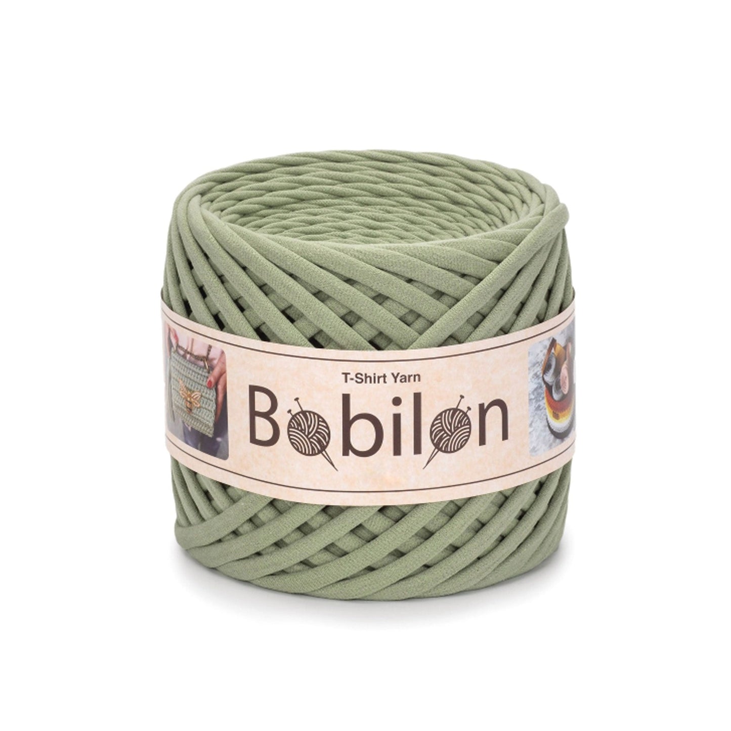 Fettuccia Bobilon Medium 7-9 mm filato T-shirt per borse e cestini – colore olive