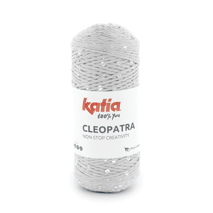 Filato Katia Cleopatra perla con paillettes argento e oro