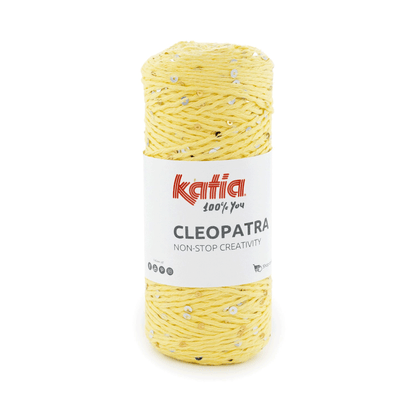 Filato Katia Cleopatra pulcino con paillettes argento e oro