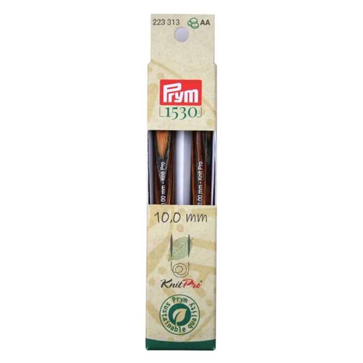 Punte per ferri circolari Prym 10 Natural lunghe 11,6 cm in legno sostenibile con attacco per cavetto intercambiabile 223313