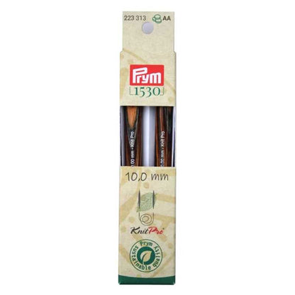 Punte per ferri circolari Prym 10 Natural lunghe 11,6 cm in legno sostenibile con attacco per cavetto intercambiabile 223313