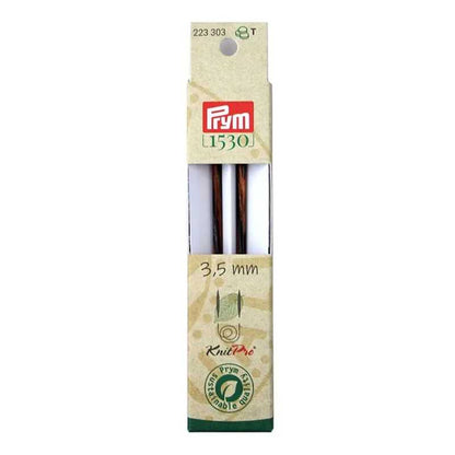 Punte per ferri circolari Prym 3.5 Natural lunghe 11,6 cm in legno sostenibile con attacco per cavetto intercambiabile 223303