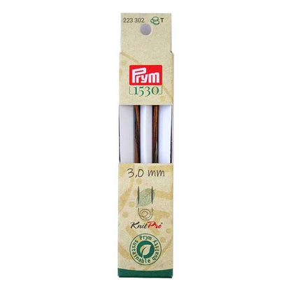 Punte per ferri circolari Prym 3 Natural lunghe 11,6 cm in legno sostenibile con attacco per cavetto intercambiabile 223302