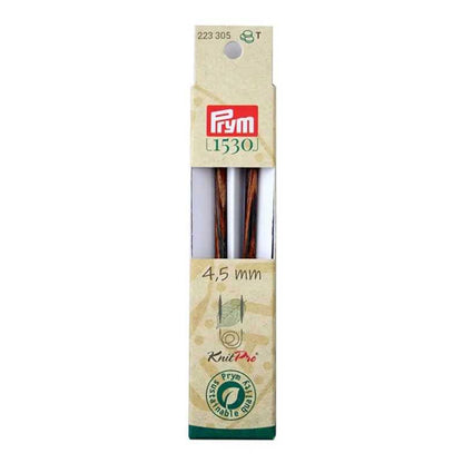 Punte per ferri circolari Prym 4.5 Natural lunghe 11,6 cm in legno sostenibile con attacco per cavetto intercambiabile 223305