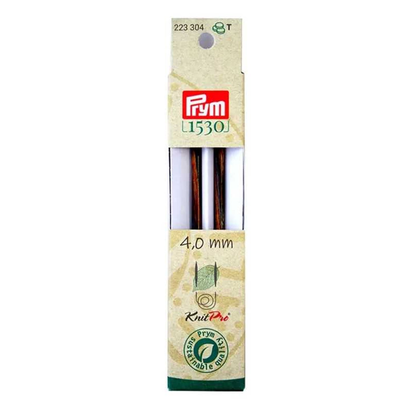 Punte per ferri circolari Prym 4 Natural lunghe 11,6 cm in legno sostenibile con attacco per cavetto intercambiabile 223304