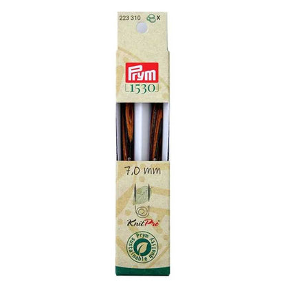 Punte per ferri circolari Prym 7 Natural lunghe 11,6 cm in legno sostenibile con attacco per cavetto intercambiabile 223310