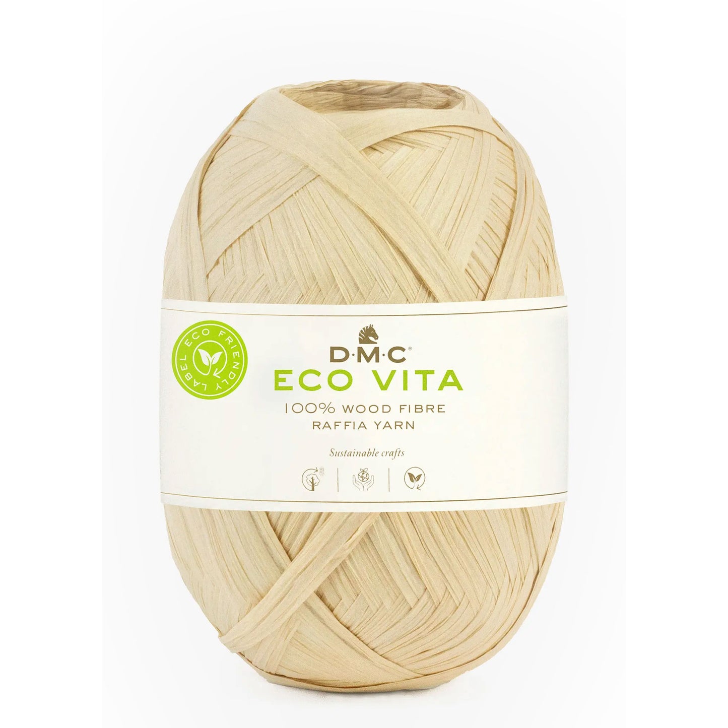 DMC Eco Vita Raffia 100% fibra di legno per cappelli e borse estive beige