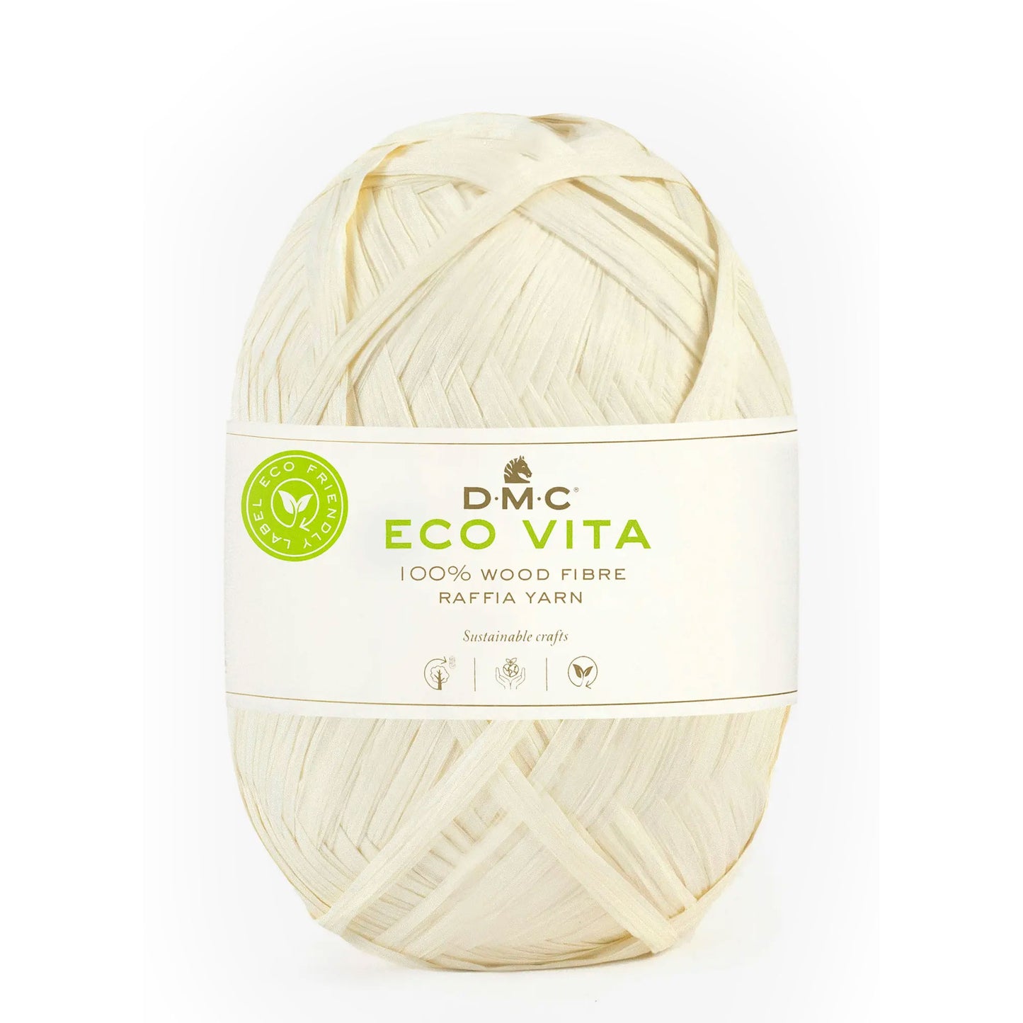 DMC Eco Vita Raffia 100% fibra di legno per cappelli e borse estive panna