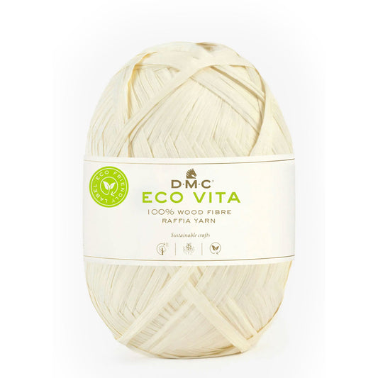 DMC Eco Vita Raffia 100% fibra di legno per cappelli e borse estive panna