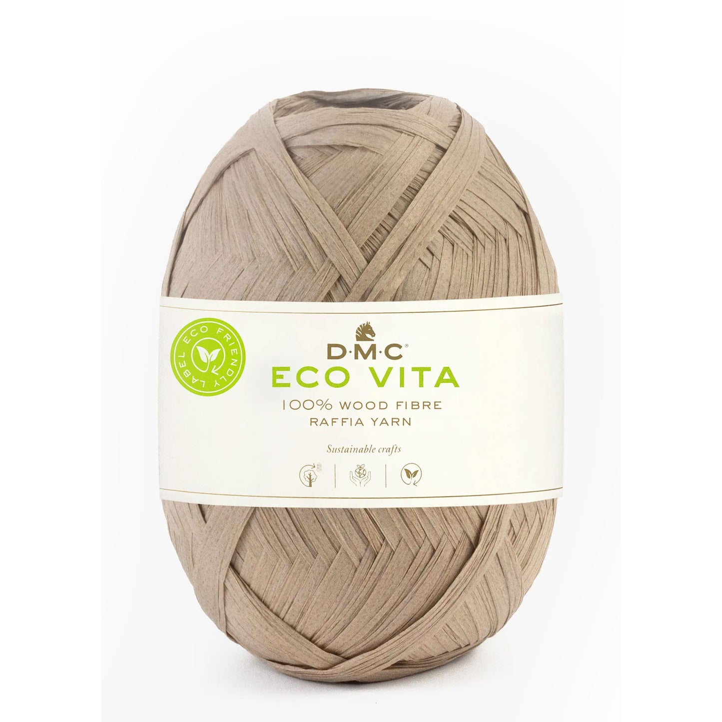 DMC Eco Vita Raffia 100% fibra di legno per cappelli e borse estive tortora
