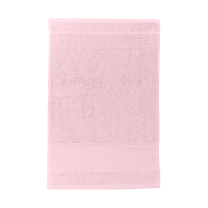 Asciugamano asilo rosa in spugna di cotone con inserto in tela Aida