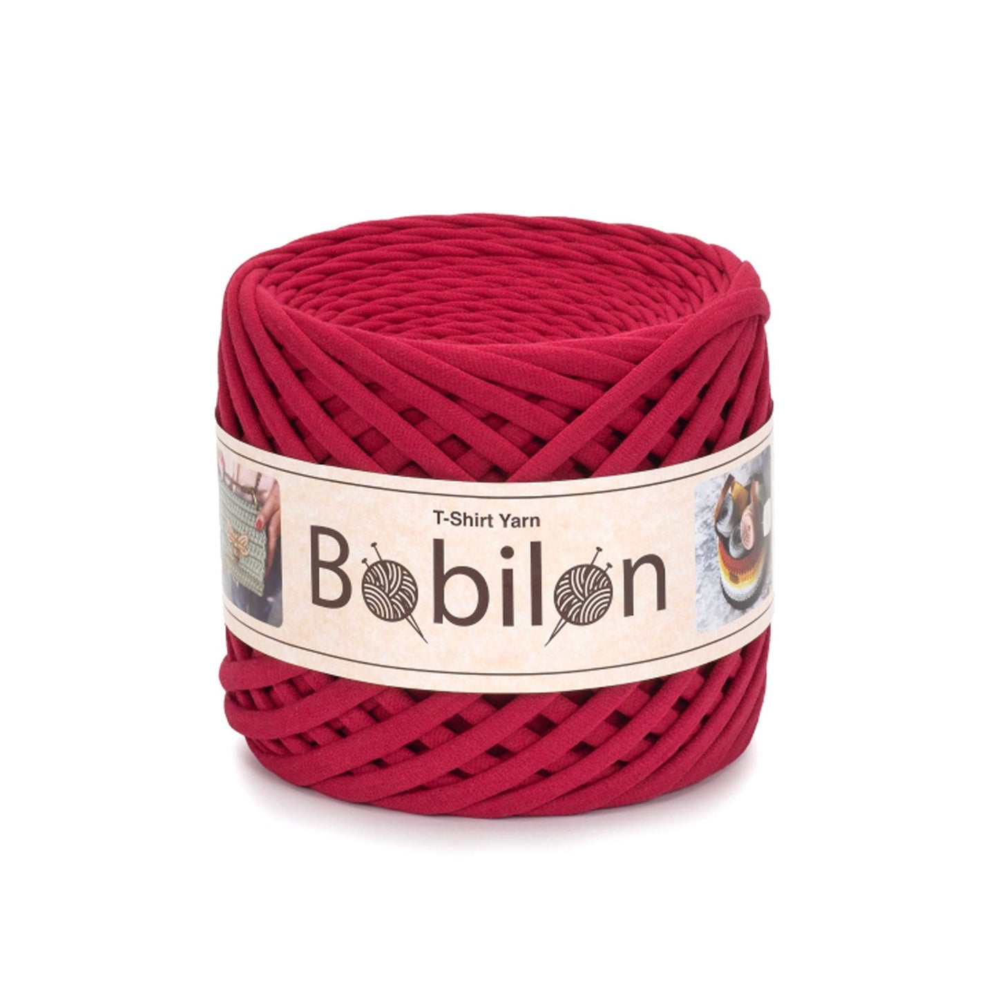 Fettuccia Bobilon Medium 7-9 mm filato T-shirt per borse e cestini – colore ruby