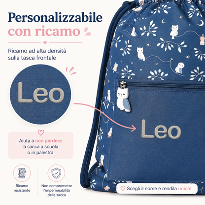 Sacca Zaino Tutete Magical Forest Personalizzabile con Ricamo