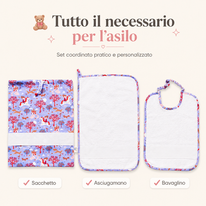 personalizzabile set asilo ricamato a macchina