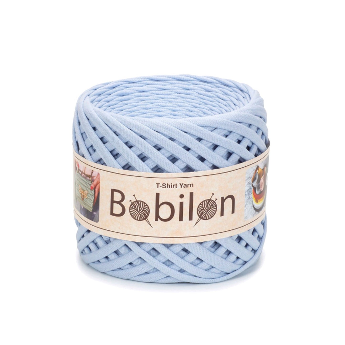 Fettuccia Bobilon Medium 7-9 mm filato T-shirt per borse e cestini – colore sky blue