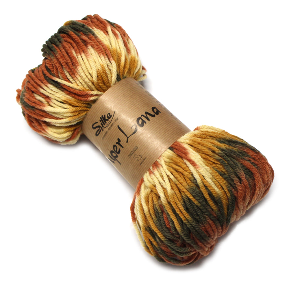 filato misto lana in matassa colore autunno sfumato