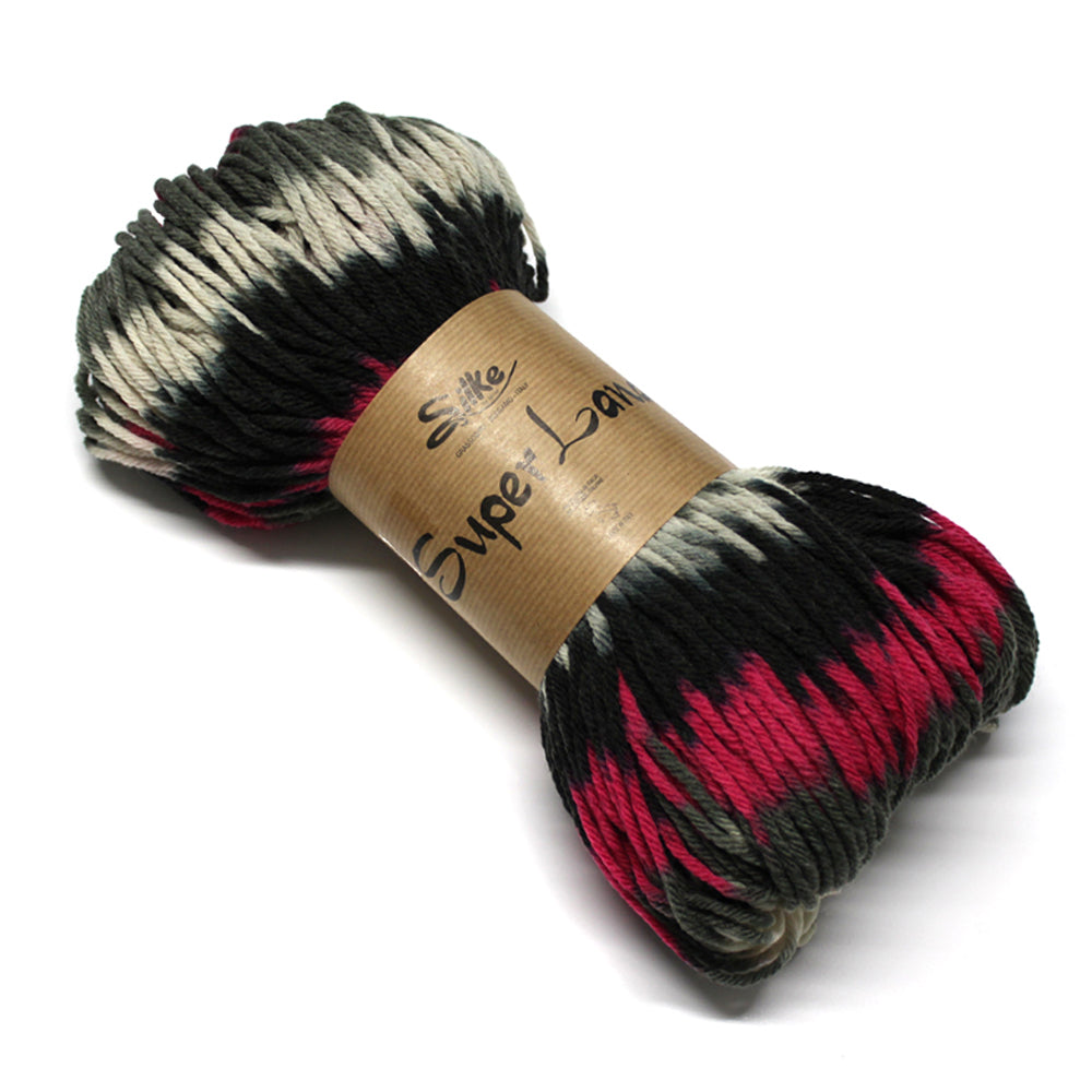 filato misto lana in matassa colore fragola sfumato