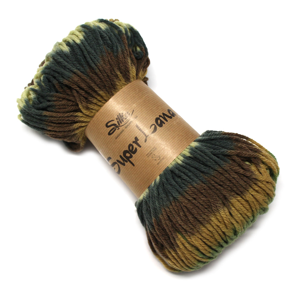 filato misto lana in matassa colore bosco sfumato