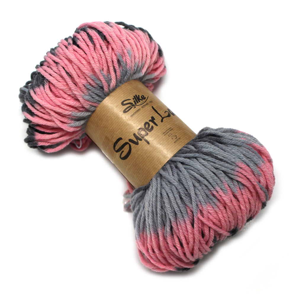 filato misto lana in matassa colore rosa polvere sfumato