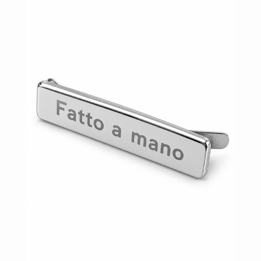 Targhetta “Fatto a Mano” in Metallo 49×12 mm
