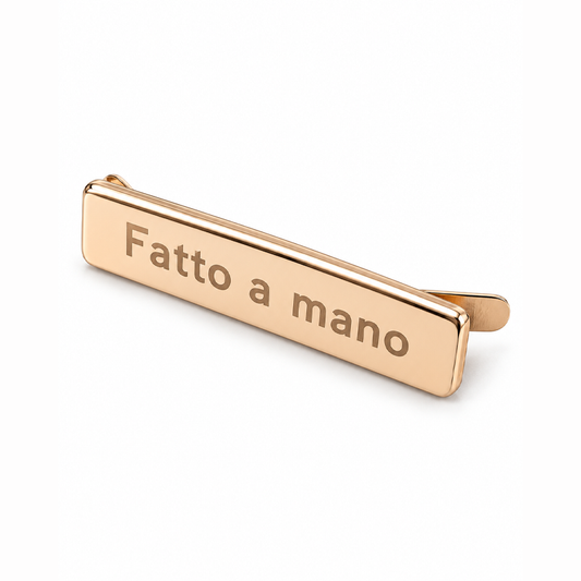 Targhetta “Fatto a Mano” in Metallo 49×12 mm