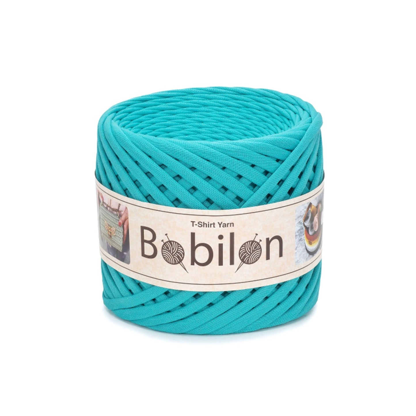 Fettuccia Bobilon Medium 7-9 mm filato T-shirt per borse e cestini – colore tiffany