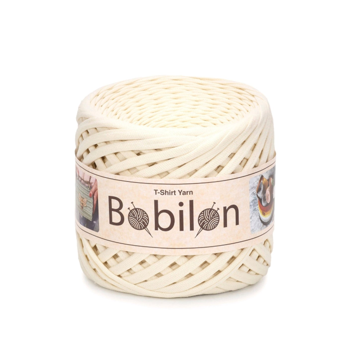 Fettuccia Bobilon Medium 7-9 mm filato T-shirt per borse e cestini – colore vanilla