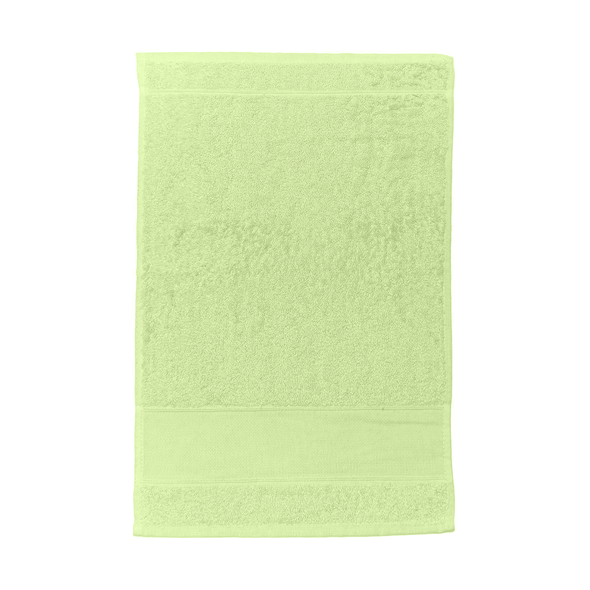 Asciugamano asilo verde in spugna di cotone con inserto in tela Aida