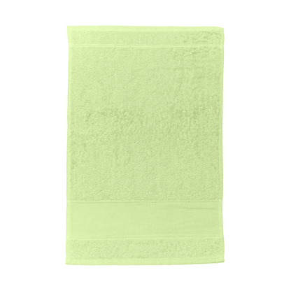 Asciugamano asilo verde in spugna di cotone con inserto in tela Aida